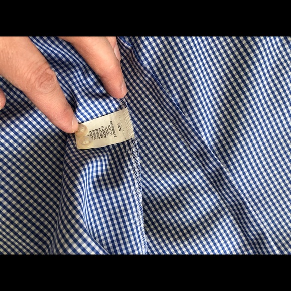 Blouse (tailored) blue and white chequered. Long sleeve blouse worn. - Picture 3 of 5